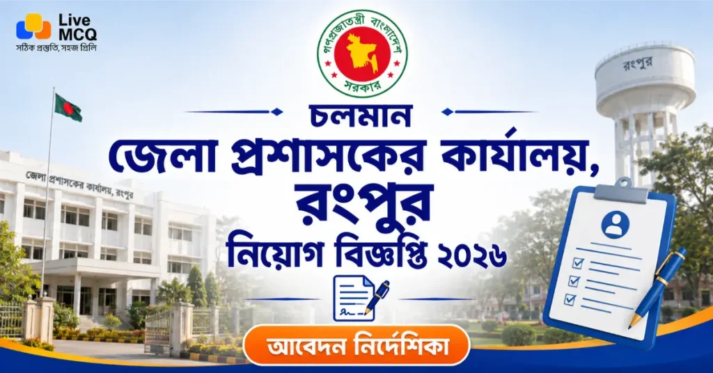 জেলা প্রশাসকের কার্যালয়, রংপুর নিয়োগ বিজ্ঞপ্তি ২০২৬ | DC Office Rangpur Job Circular